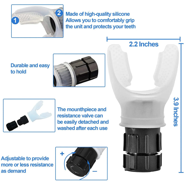 Adjustable Breathing Trainer - Fitness Equipment for Lung Capacity Improvement &amp; Endurance