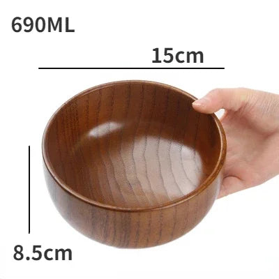 Jujube Wood Soup Bowls Solid Wooden Japanese Bowls