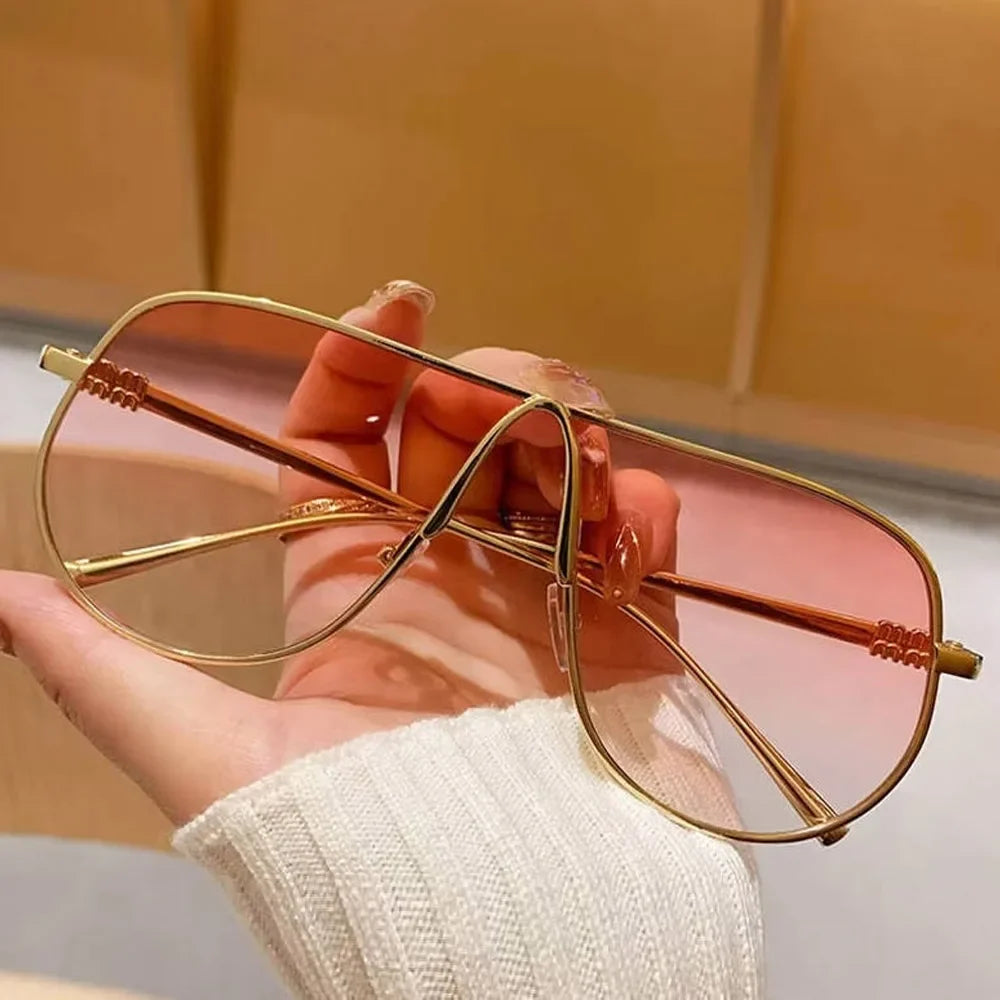 Sunglasses Oversize Square Gradient Alloy Frames Vintage Driving Shades Fall 2026 Casual Everyday Look