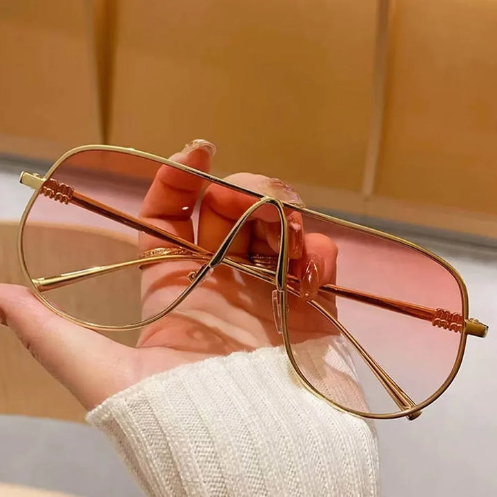 Sunglasses Oversize Square Gradient Alloy Frames Vintage Driving Shades Fall 2026 Casual Everyday Look