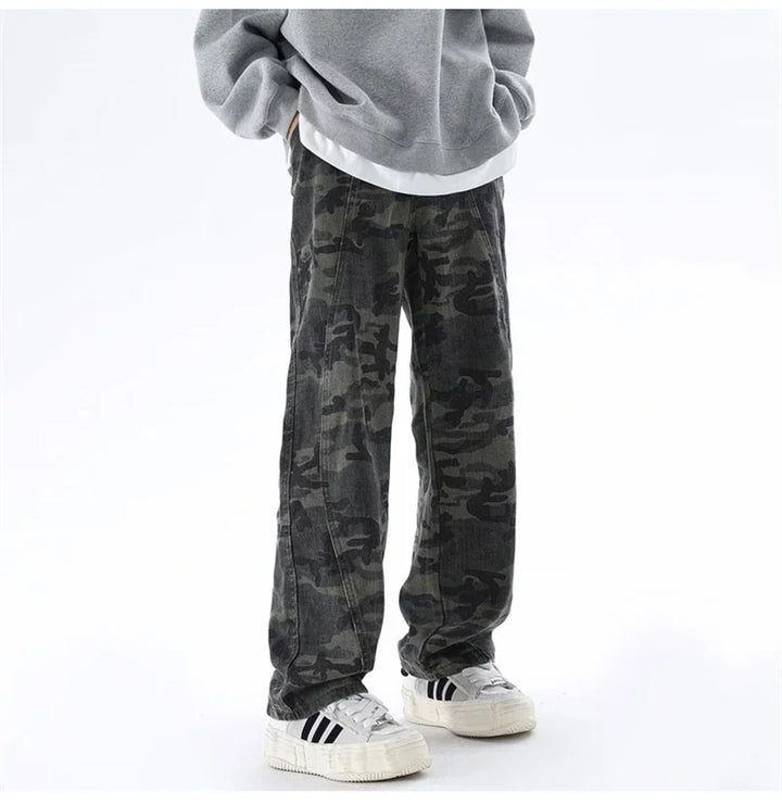 Oversized Men’s Cargo Jeans - Baggy Straight Denim Wear