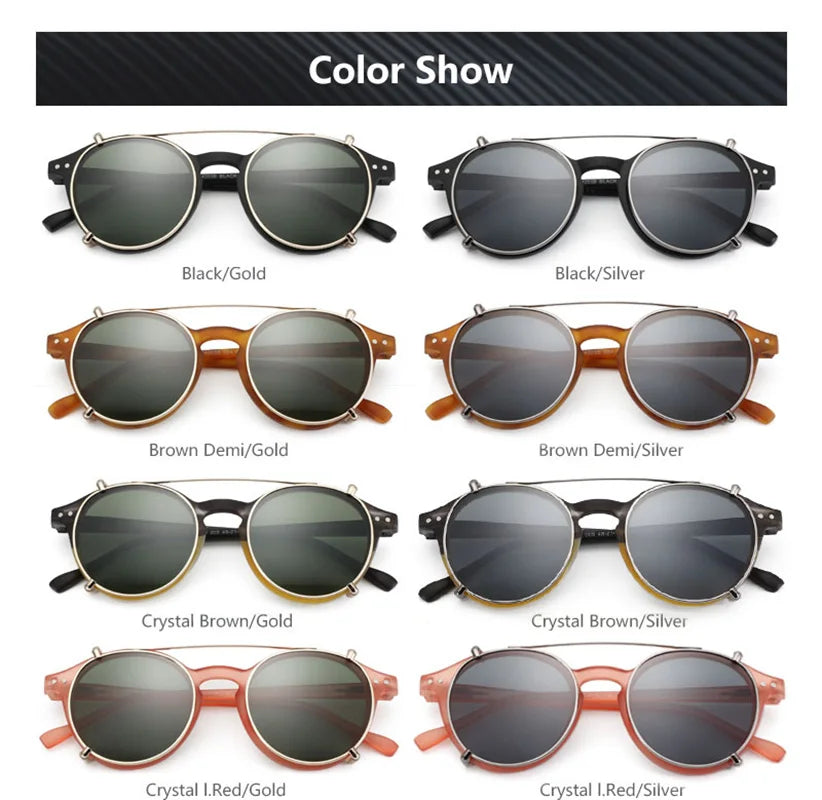 Clip On Sunglasses Retro Round Frames Anti Blue Light Polarizing Clip Ons Summer 2026