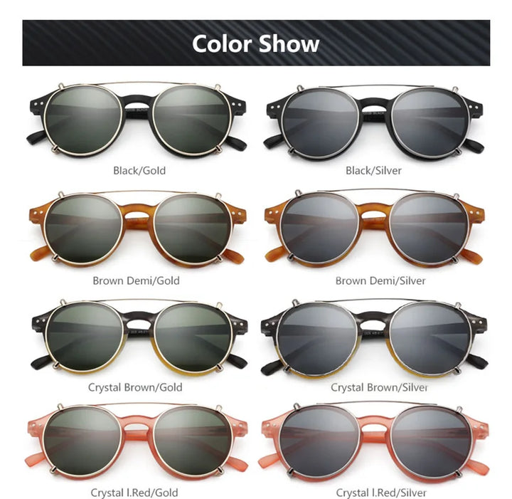 Clip On Sunglasses Retro Round Frames Anti Blue Light Polarizing Clip Ons Summer 2026