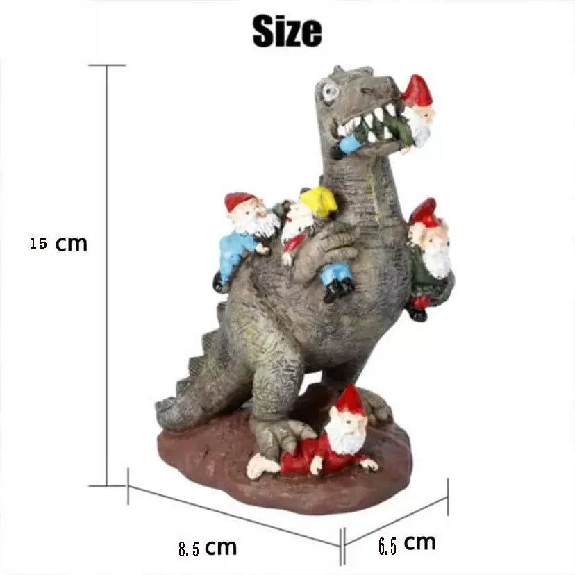 Dinosaur Statue 17cm Resin Garden Figurine - Humorous Fantasy Sculpture for Outdoor Decor, TikTok Viral Fall 2026 Gift