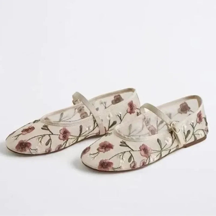 Breathable Womens Ballet Flats - Mary Jane, Mesh, Summer