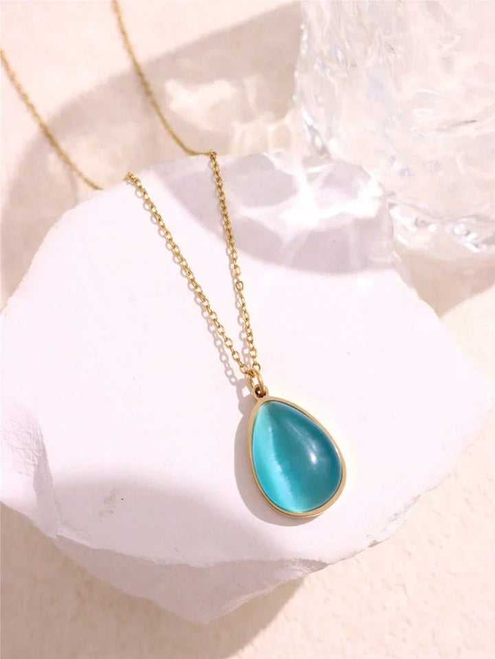 Layered Gold Tone Necklace Set With Resin Stone Pendants Boho Statement Jewelry Gift Idea Fall 2026