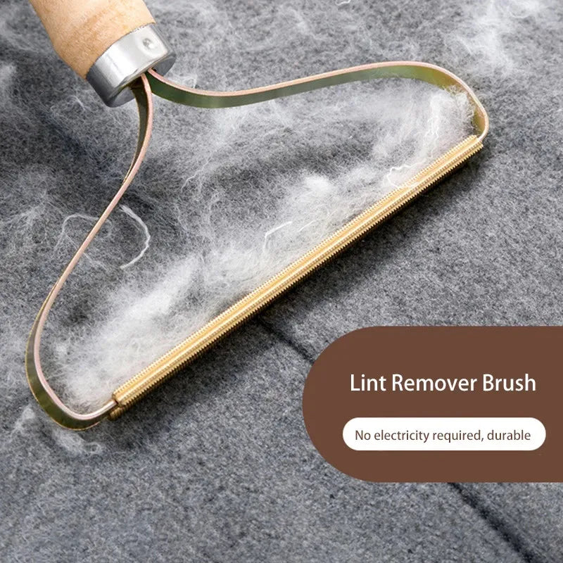 Wooden Brush Portable Lint Remover Pet Hair Cleaning Tool