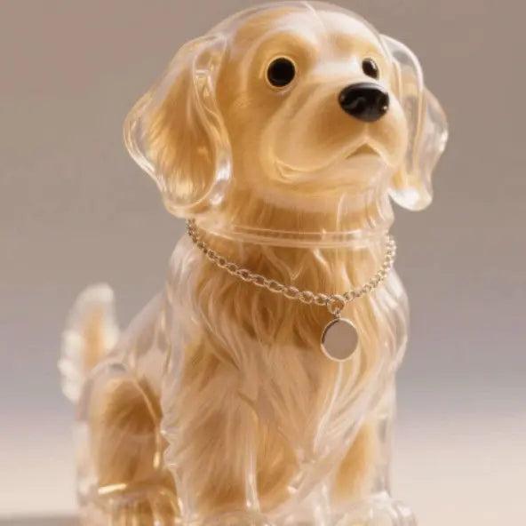 Dog Hair Keepsake Keychain Pendant Clear Resin Charm