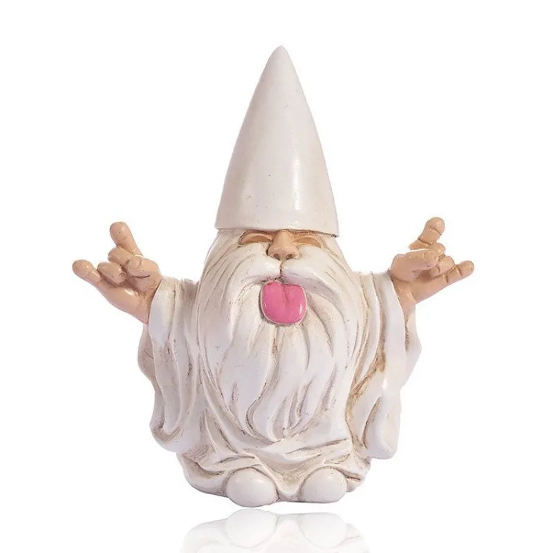 Garden Gnome Statue Resin Funny Tongue Out Outdoor Ornament For Patio Decor All-Season Yard Accent