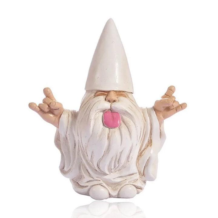 Garden Gnome Statue Resin Funny Tongue Out Outdoor Ornament For Patio Decor All-Season Yard Accent