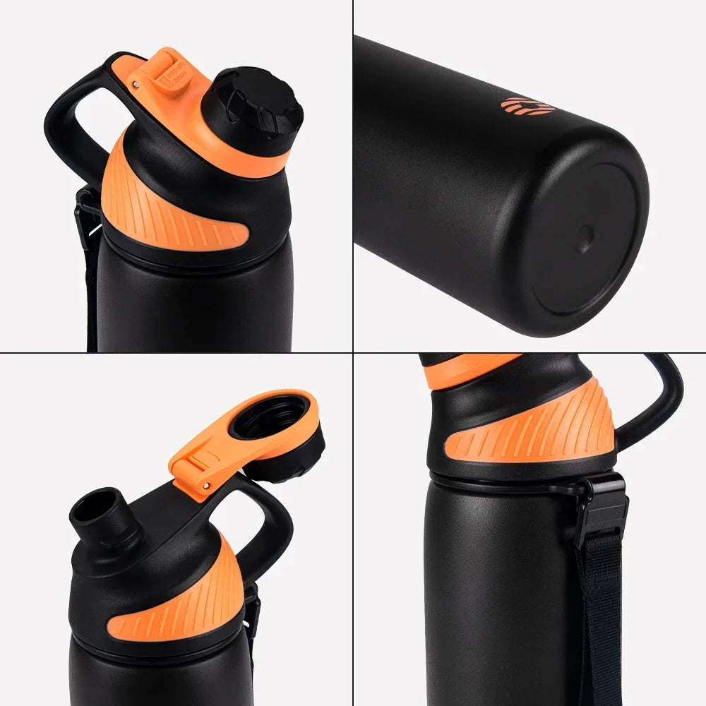 Insulated Water Bottle 1000ml Stainless Steel Vacuum Flask With Magnetic Lid Summer Travel 2026