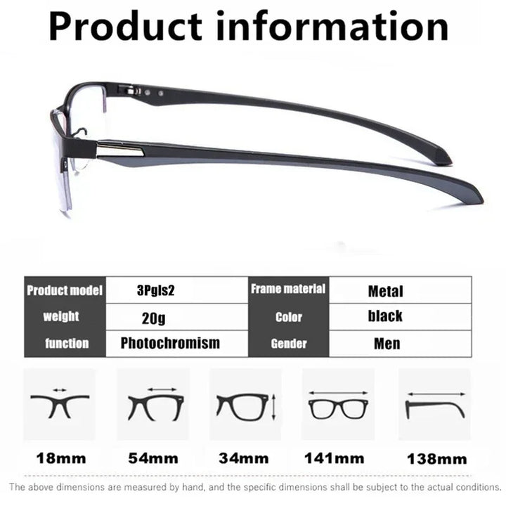 Reading Glasses Progressive Multifocal Photochromic Half Frame Fall 2026 Anti-Blue Light Far Sight Eyewear