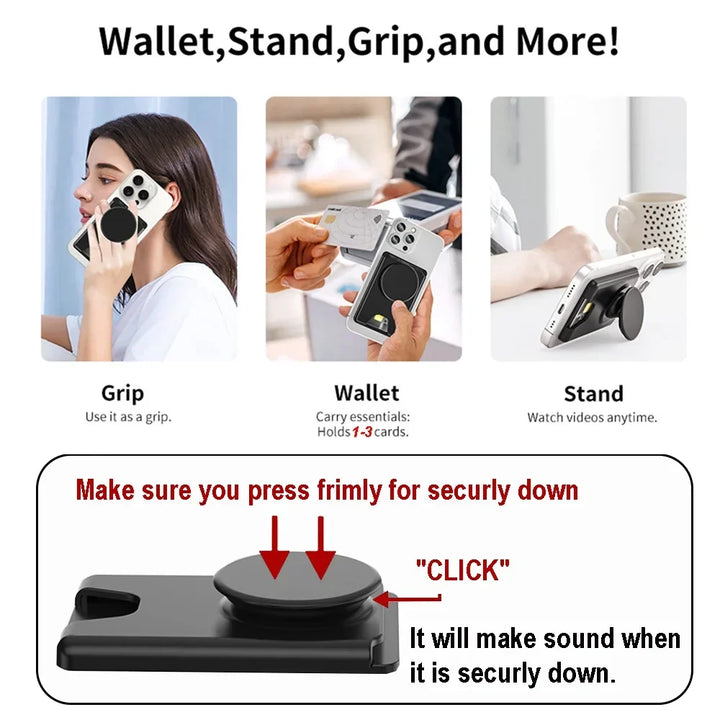 Magnetic Wallet With Expanding Grip For Phones Universal Card Holder Case Anti Scratch And Dustproof Back To School 2026