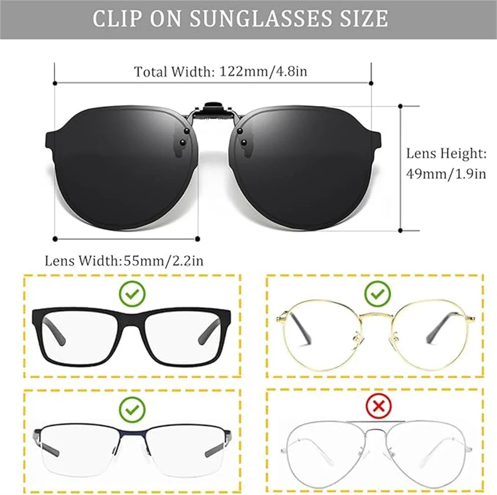 Clip-On Sunglasses Polarized UV400 Flip Up Clip Night Vision Clip Universal Goggles For Driving And Fishing Summer 2026