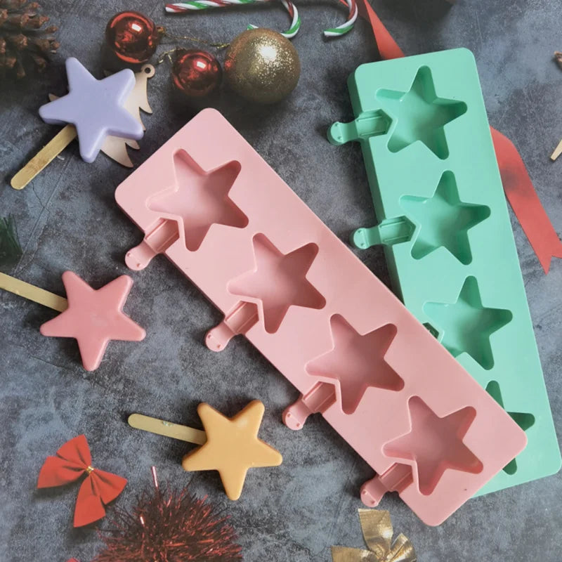 Star-Shaped Silicone Ice Cream Mold, Multi-Use Baking Tool for Ice Cream, Chocolate, Jelly, and Cake Pops