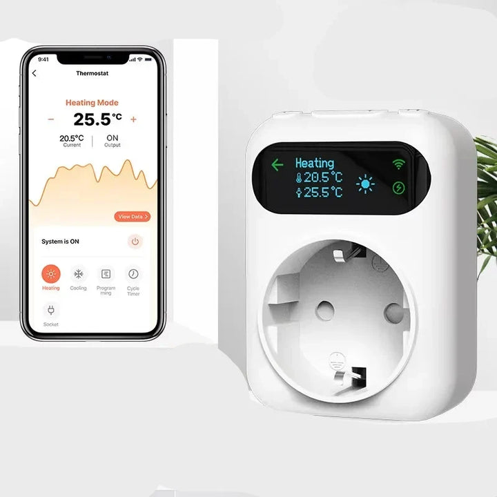 Smart Thermostat Socket With 3M NTC Sensor WiFi Outlet Plug Fall 2025 Smart Home Trend Remote Temperature Control