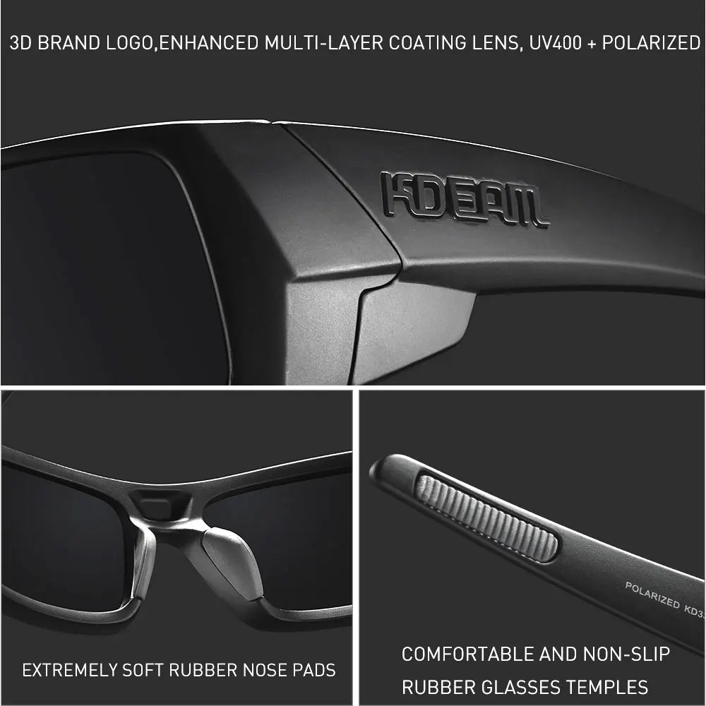 Photochromic Sunglasses All-Black Frame Fishing Sunglasses Summer 2026 Night Driving Comfort Case Included