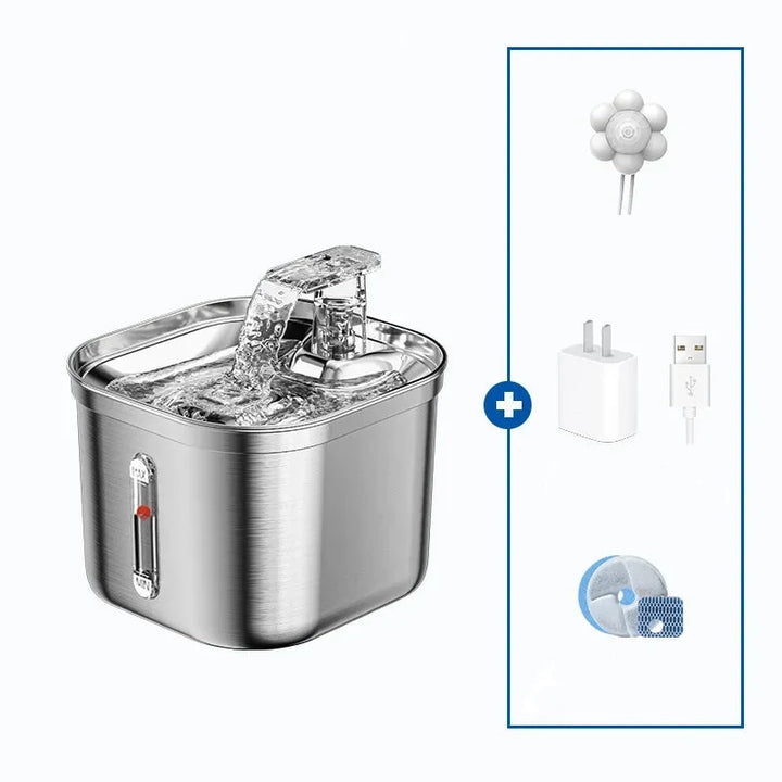Stainless Steel Automatic Pet Water Dispenser with Intelligent Filtration for Cats and Dogs