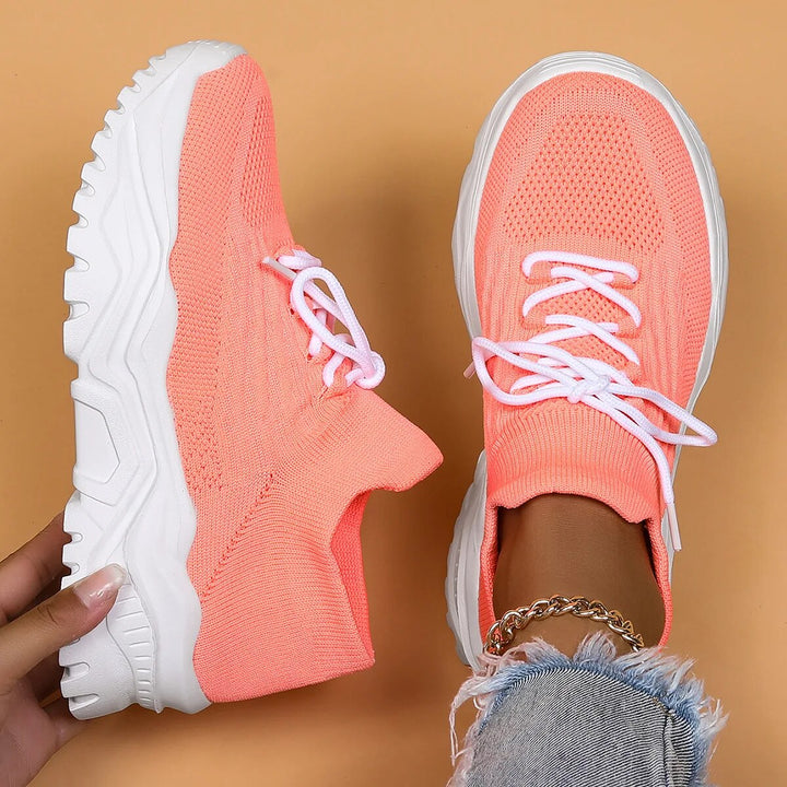 Supportive women’s sneakers – lightweight, breathable material, for walking and all-day comfort