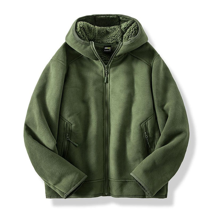 Warm Cozy Men’s Fleece Jacket - Hooded Full Zip, Sherpa