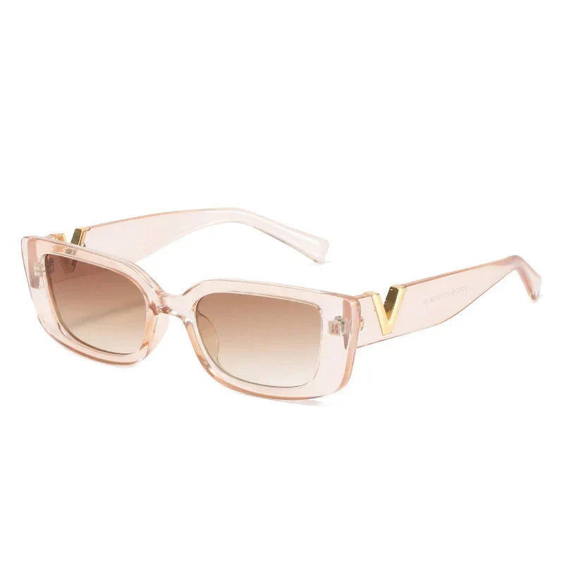 Lightweight women’s square sunglasses – retro metal design, for everyday wear