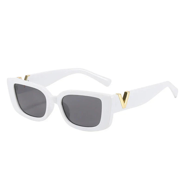 Lightweight women’s square sunglasses – retro metal design, for everyday wear