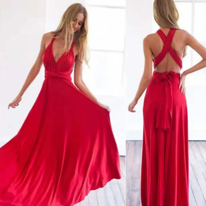 Elegant Floral Maxi Dress for Women - Flattering Wrap Design, Comfortable Fabric, Versatile Long Dress for Any Occasion