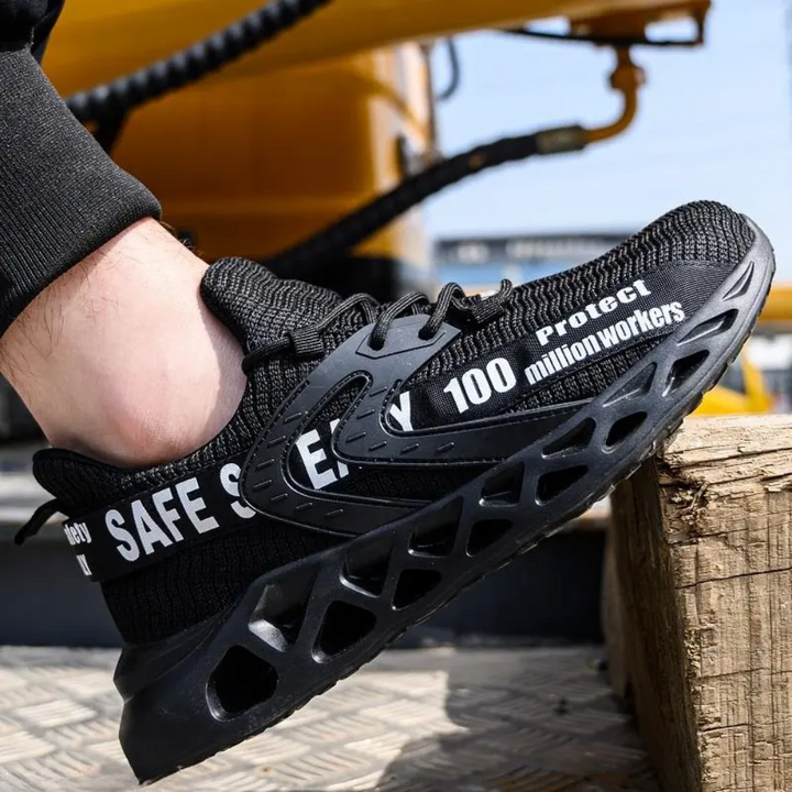 Ultralight Breathable Non-Slip Safety Shoes with Steel Toe and Kevlar Sole for Enhanced Comfort and Protection