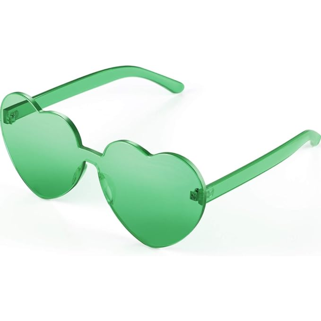 Lightweight women’s heart-shaped sunglasses – rimless design, for summer festivals