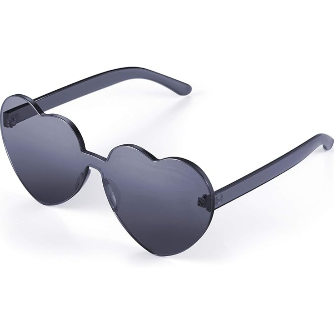 Lightweight women’s heart-shaped sunglasses – rimless design, for summer festivals