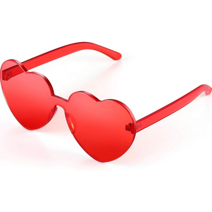 Lightweight women’s heart-shaped sunglasses – rimless design, for summer festivals