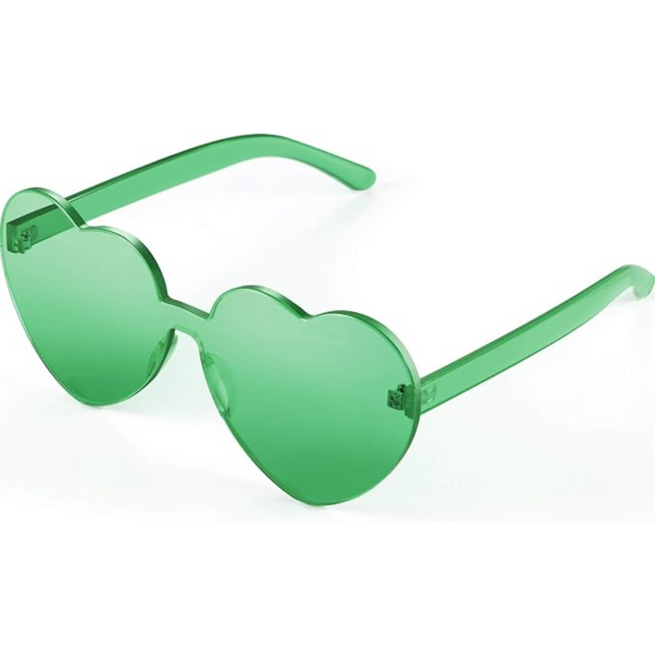 Lightweight women’s heart-shaped sunglasses – rimless design, transparent lenses, for summer festivals