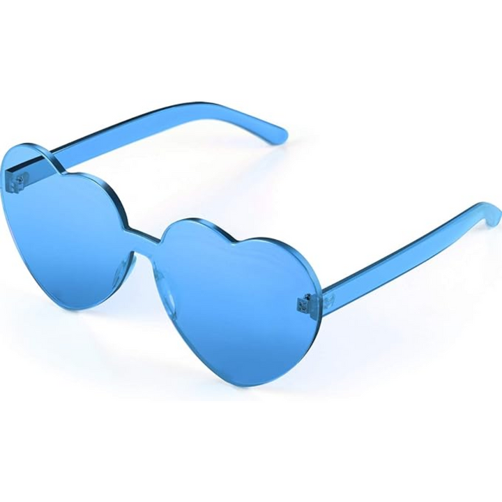 Lightweight women’s heart-shaped sunglasses – rimless design, transparent lenses, for summer festivals