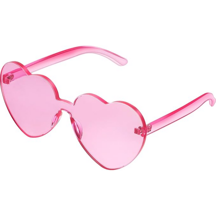 Lightweight women’s heart-shaped sunglasses – rimless design, transparent lenses, for summer festivals