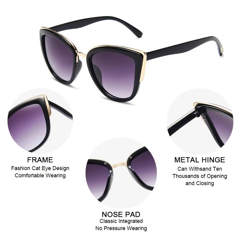 Lightweight women’s cat eye sunglasses – UV400 protection, trendy design, for summer 2025