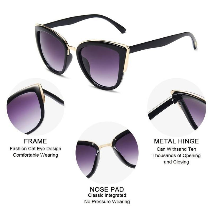 Lightweight women’s cat eye sunglasses – UV400 protection, trendy design, for summer 2025
