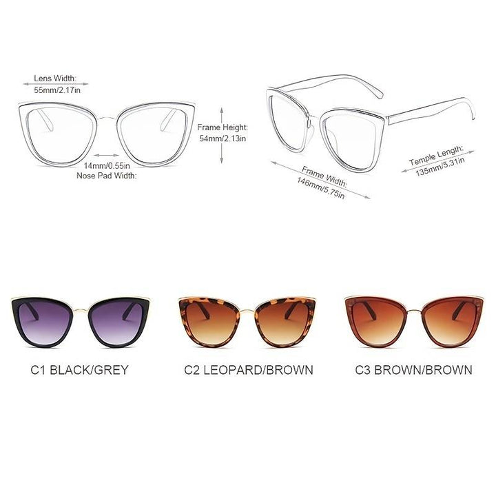Lightweight women’s cat eye sunglasses – UV400 protection, trendy design, for summer 2025
