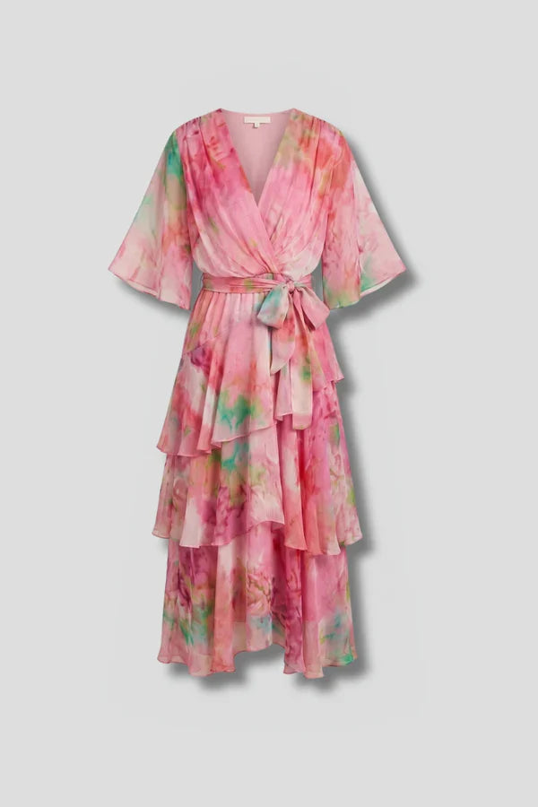 Lightweight Women’s Dress - Pullover, Layered, Chiffon, Tie-Dye, Casual Vacation