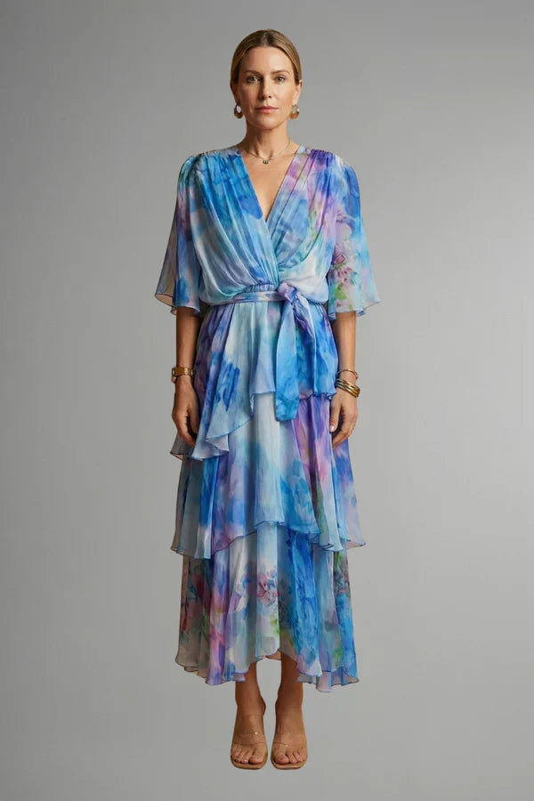 Lightweight Women’s Dress - Pullover, Layered, Chiffon, Tie-Dye, Casual Vacation