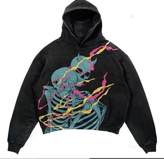 Warm Relaxed Hoodie - Cropped Pullover Polyester Streetwear