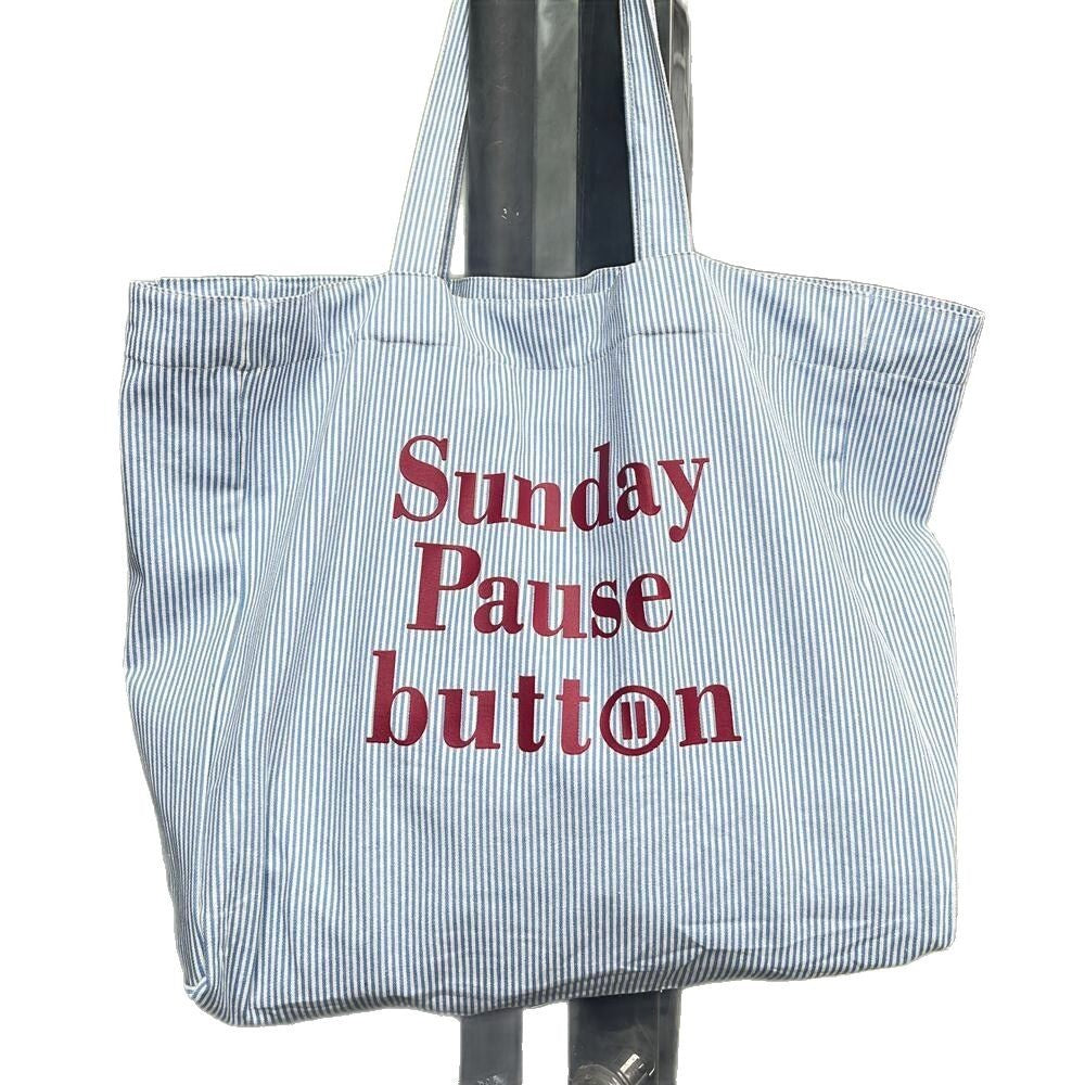 Oversized Unisex Tote Bag - striped, canvas, versatile everyday use for shopping and travel