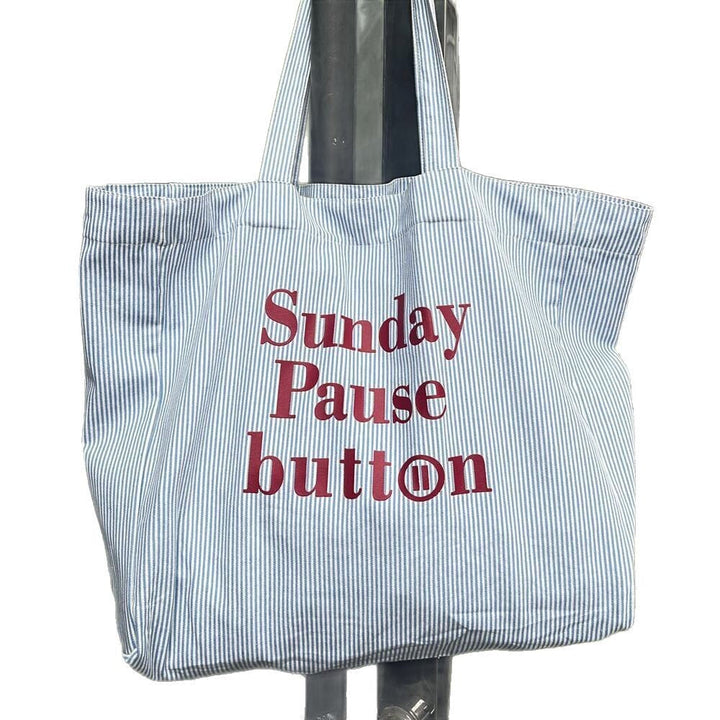 Oversized Unisex Tote Bag - striped, canvas, versatile everyday use for shopping and travel