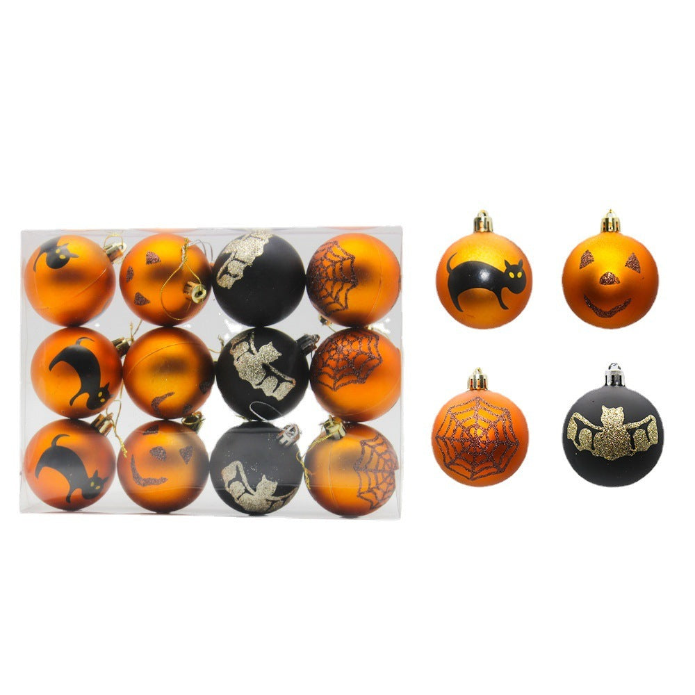 Halloween Ornaments 6cm Matte Balls Hanging Porch Decor