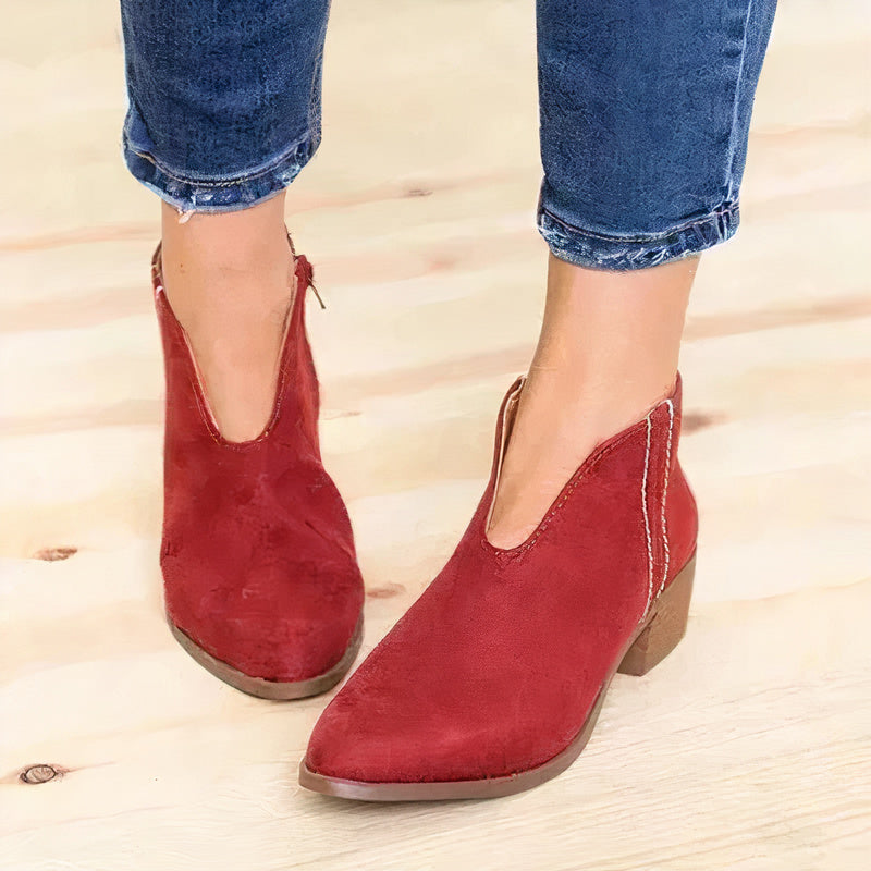 Stylish Black Ankle Boots for Women, High-Quality Leather Pointed Toe Booties with Soft Sole and Ankle Zipper