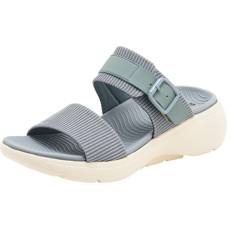 Lightweight unisex slide sandals - minimalist two-strap, synthetic leather, casual everyday wear