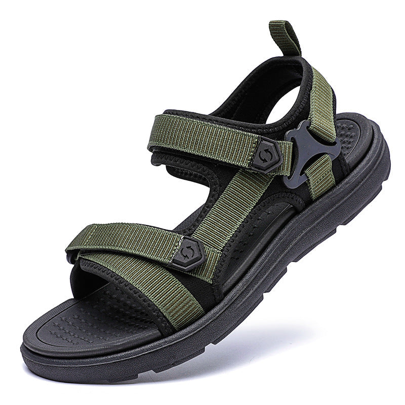 Lightweight Men’s Sandals – Multi-Strap, Woven Upper, EVA Sole, Non-Slip for Outdoor Adventures