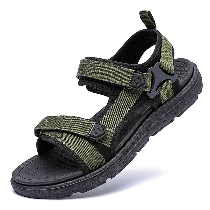 Lightweight Men’s Sandals – Multi-Strap, Woven Upper, EVA Sole, Non-Slip for Outdoor Adventures