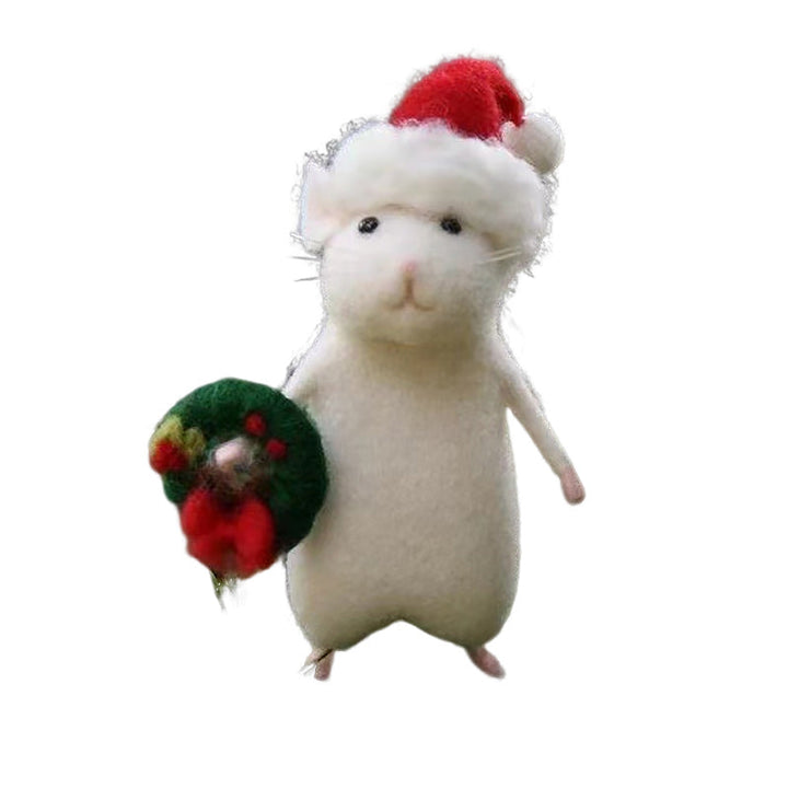 Handcrafted Felt Pumpkin Mouse Ornament - Unique Seasonal Decor for Halloween &amp; Christmas Celebrations