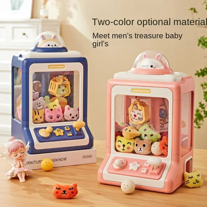 Mini Claw Crane Toy Machine for Kids - Coin Operated Plush Grabber Game with Lights &amp; Music