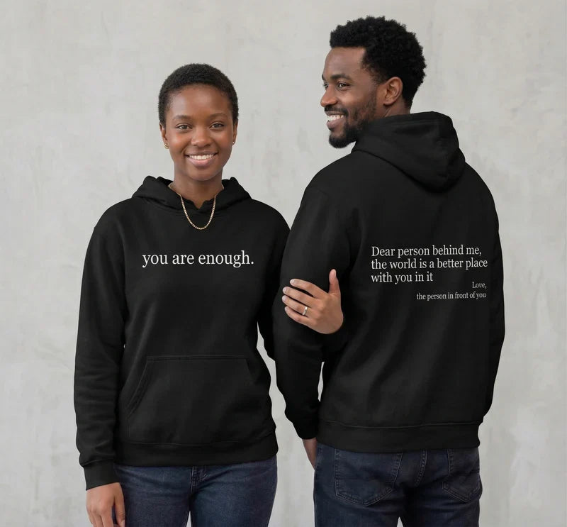 Warm Unisex Hoodie - Graphic Front-Pocket Hoodie With Back Print, Fleece-Lined, Casual Wear
